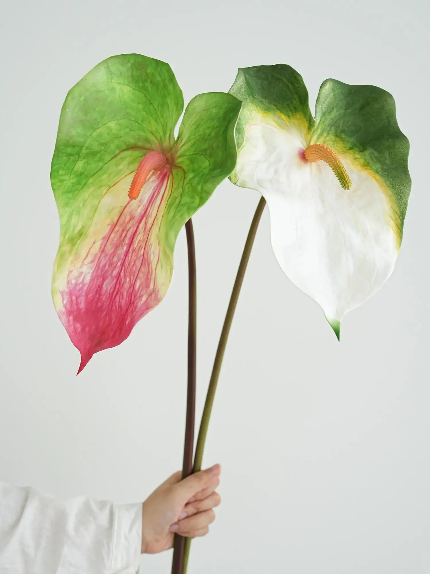 

1pc Anthurium Leaves Green Artificial Palm Leaf Art Flower Arrangements Decoration Wedding Centerpieces Artificial Green Plant