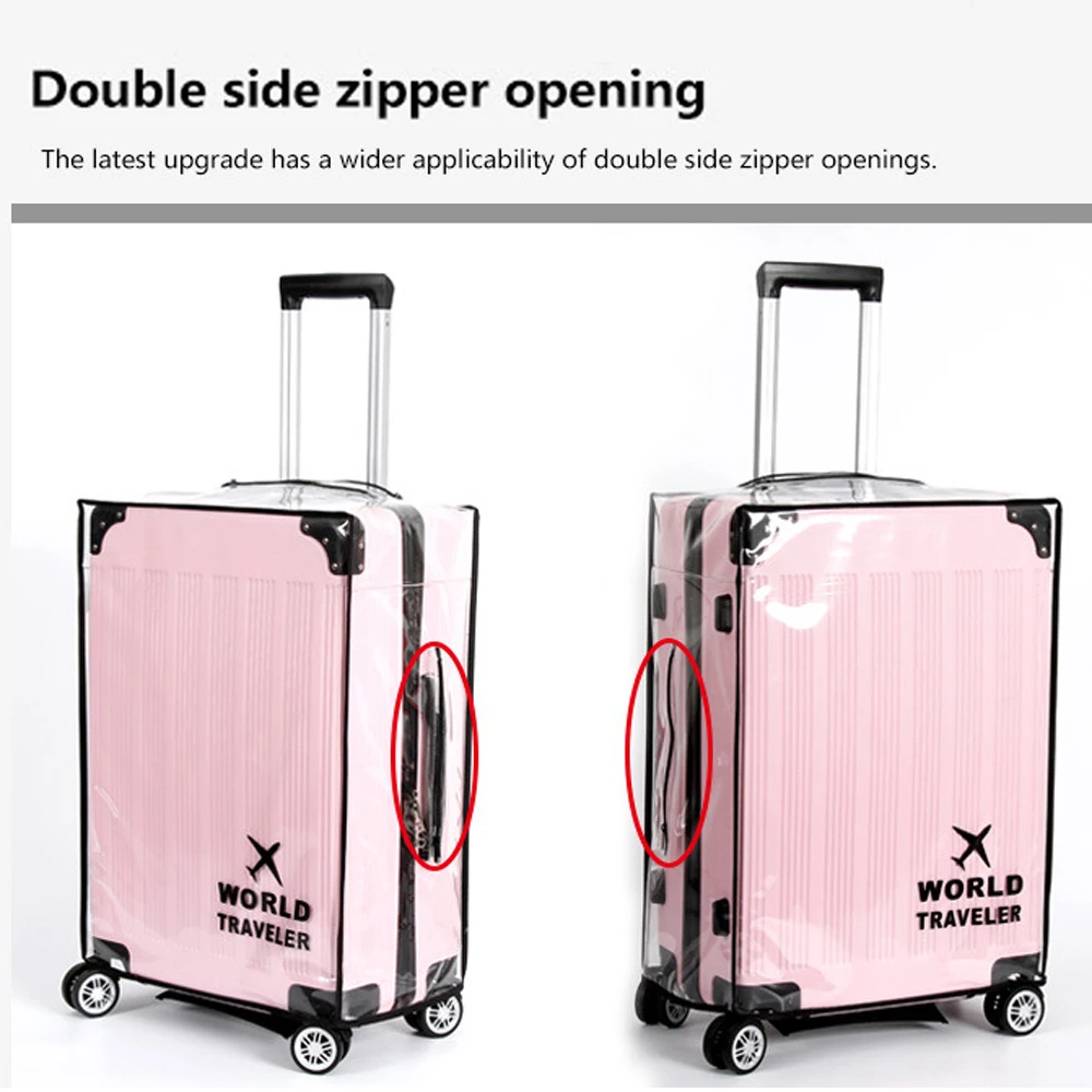 New Luggage Cover Transparent PVC Trolley Protective Cover Waterproof Suitcase Dust Cover Dustproof Travel Organizer Accessories