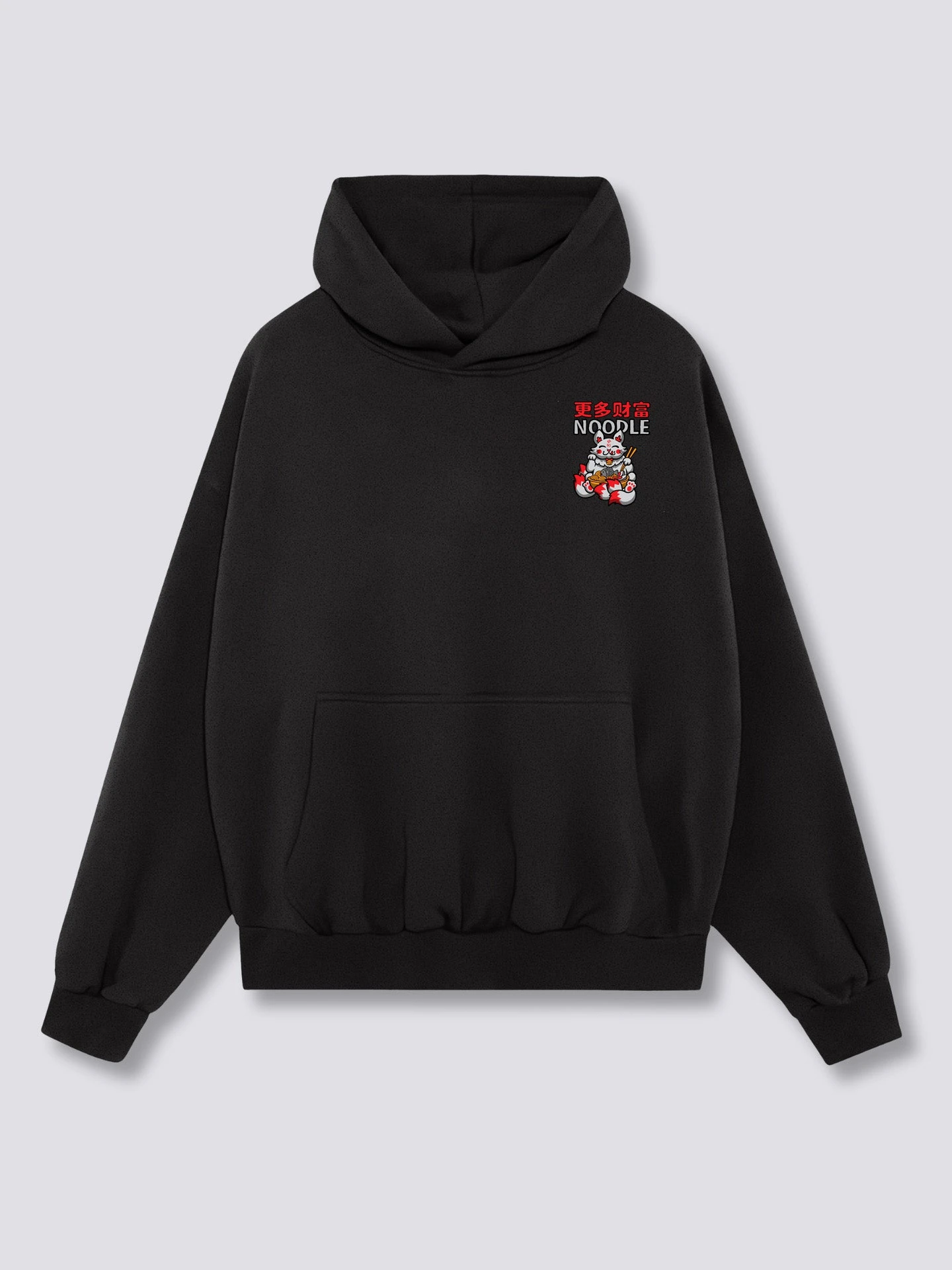 Woman Lucky Nine‑Tailed Fox Ramen Print TShirt Japanese Cartoon Streetwear TShirt Graphic TShirt Oversized Hoodie Sweatshirt