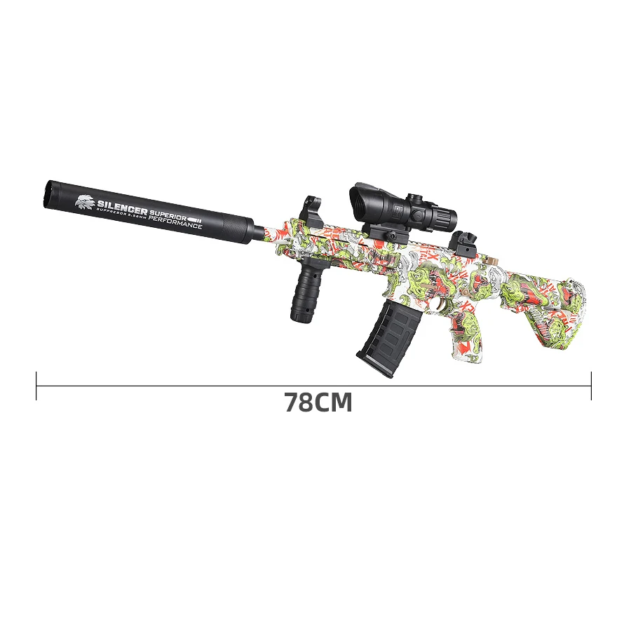 Pistola de juguete eléctrica de bala de cristal de disparo continuo, juego totalmente equipado con el mismo modelo