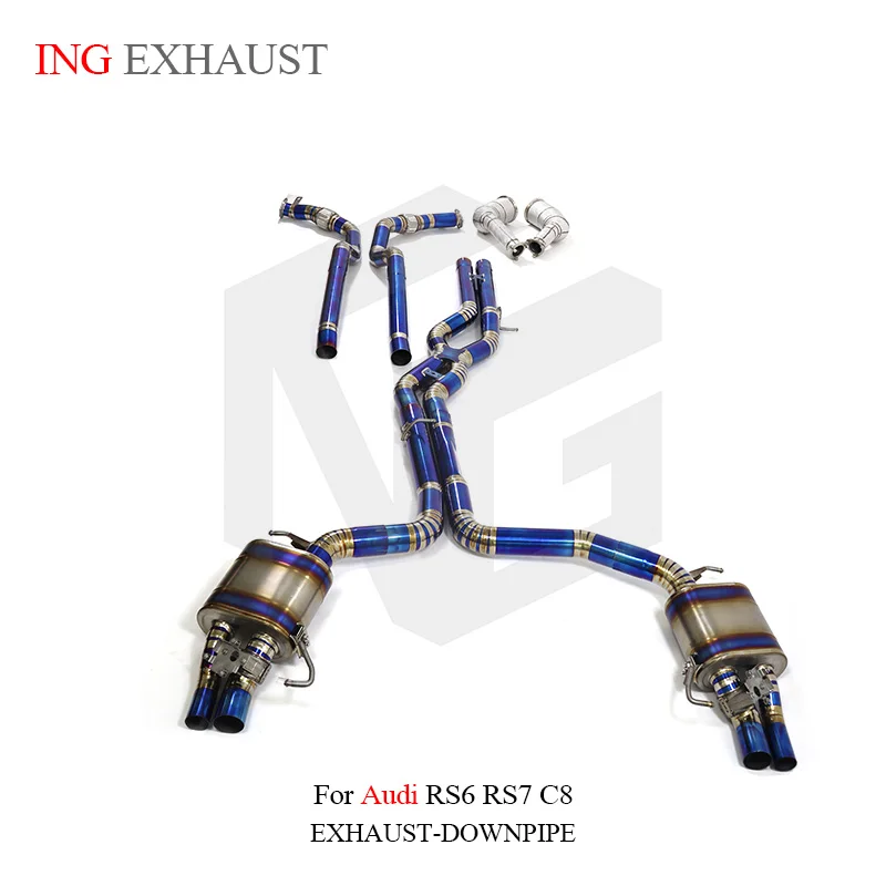 

ING Exhaust System High Performance Titanium Alloy full set Remote electric CATBACK for Audi RS6 c8 4.0 Valve Muffler Car Prats