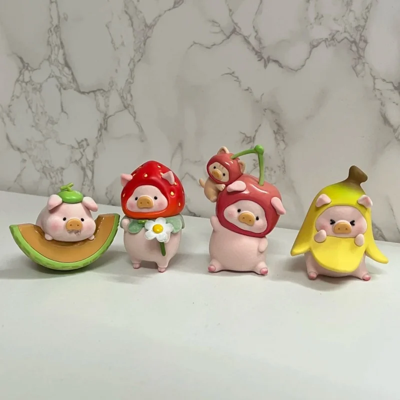 

Lulu Pig Piggy Fruit Series Action Anime Figures Cute Statue Model Cartoon Collectible Doll Ornaments Toy Girl Kid Surprise Gift