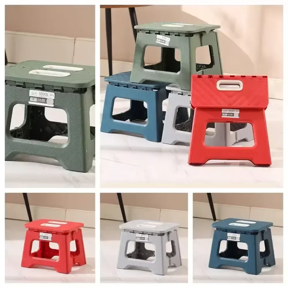 2025 Lightweight Folding Step Stool Multi Purpose Handheld Thickened Footstool* Non-Slip Plastic Small Benches Kitchen &# image 2
