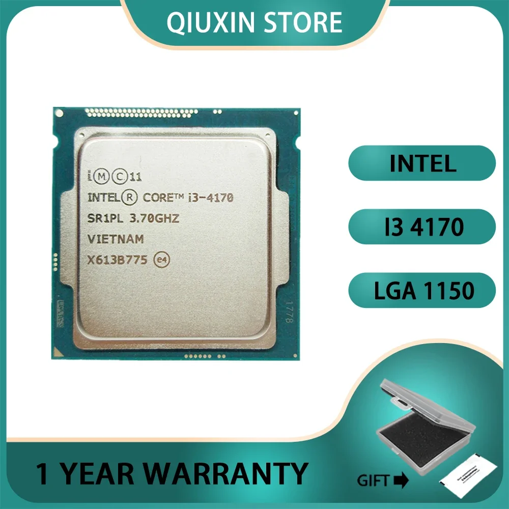 CPU  Processor LGA 1150 Intel Core i3 4170 3.7GHz Quad-Core SR1PL