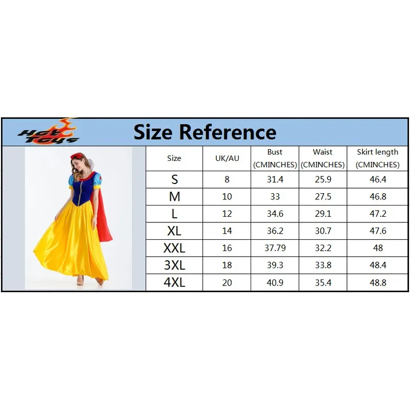 Cartoon Snow White Princess Halloween Party Costume Adult Cosplay Plus Size Dress Girl Princess Dress Women Adult Clothing