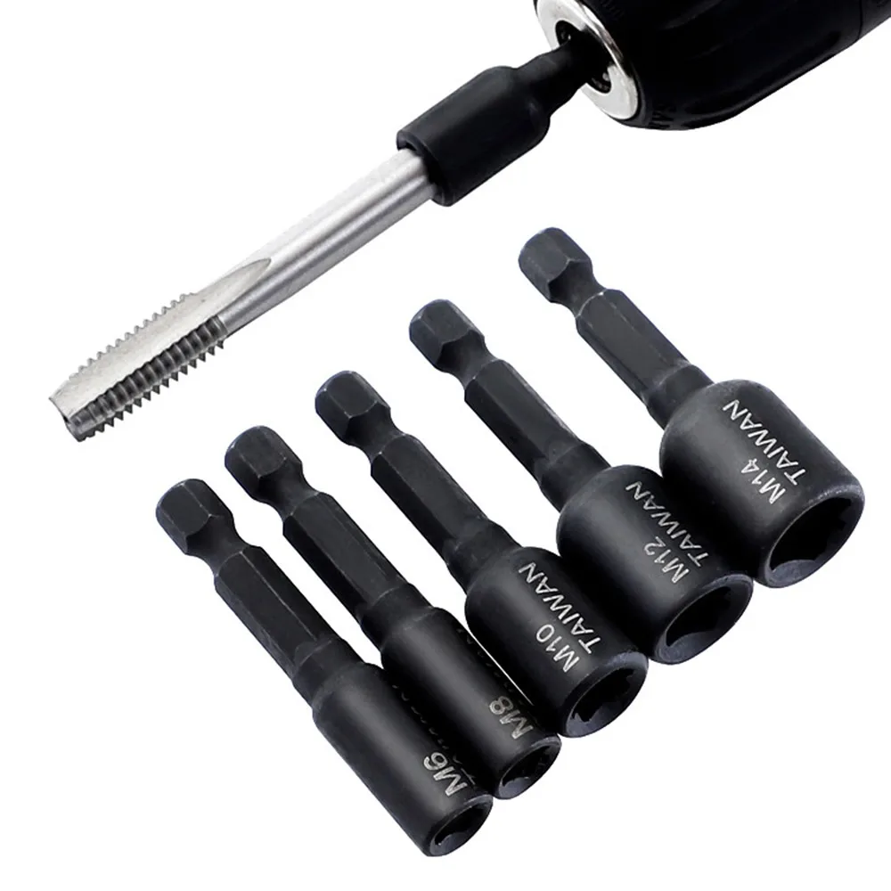 1pc Tap Die Socket Adapter 1/4-Inch Hex Shank Machine Screw Metric Threading-Tool For Electric Drill M4-M14 Hand Tools