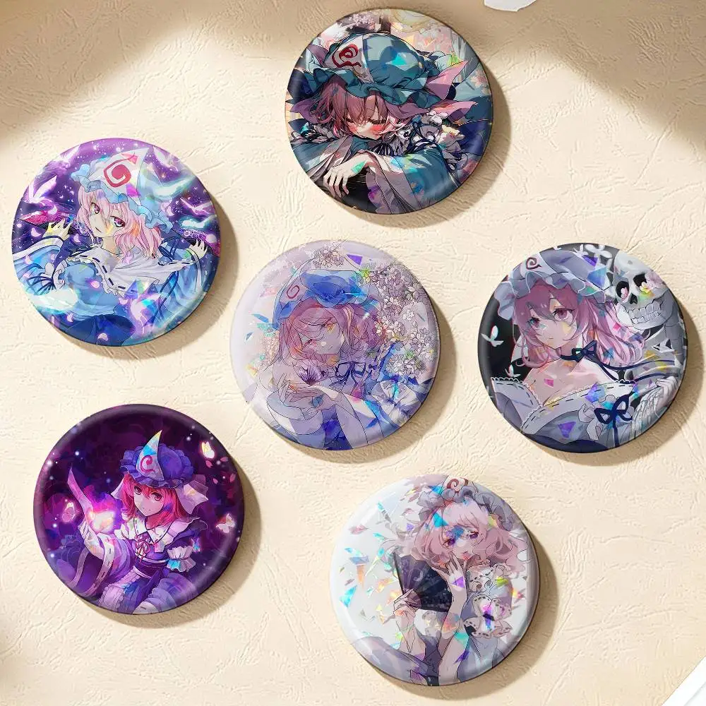 Yuyuko Saigyouji Touhou Project  75mm 44mm 25mm Brooch Backpack Hat Pins Accessories Toys Badge