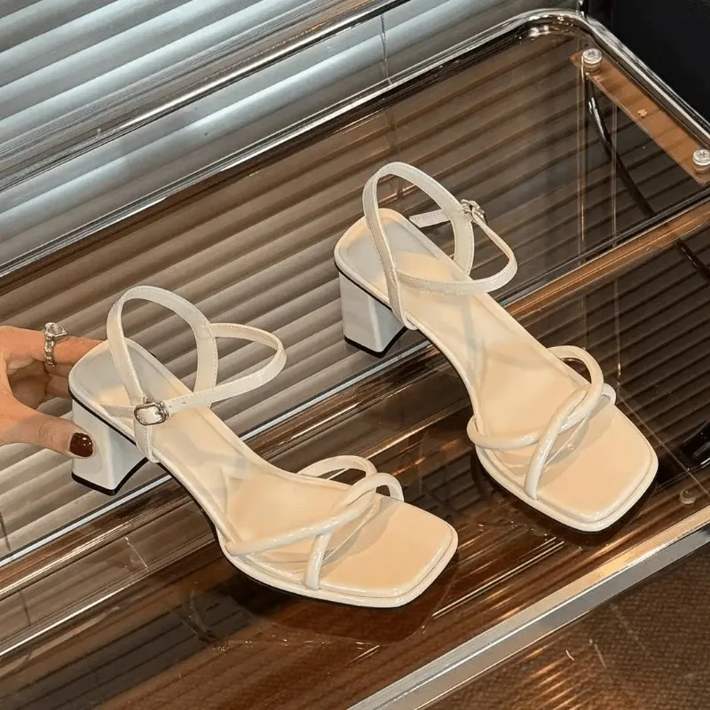 2026 Women's Patent Leather Peep Toe High Heels Elegant Shallow Mouth Comfortable Wedding Shoes Women Work Sandals Zapatos Mujer