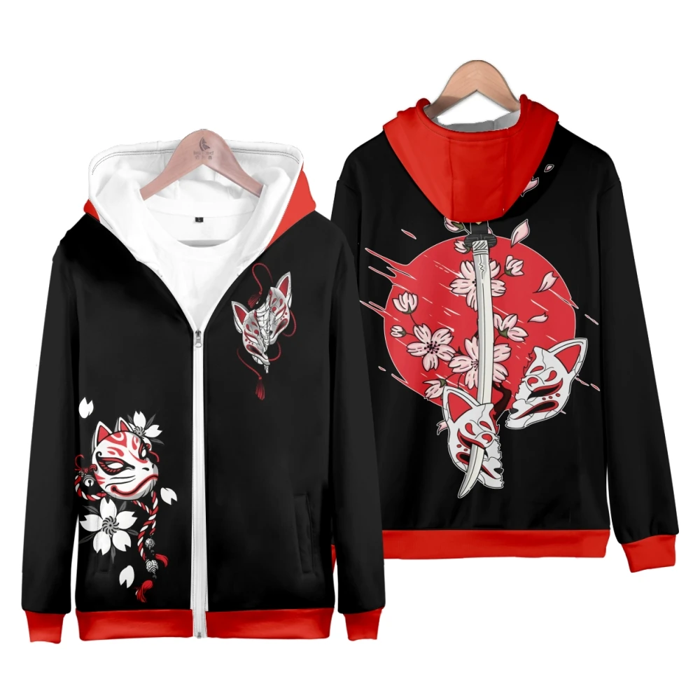 Anime japonês espada demônio moletom manga longa jaqueta das mulheres dos homens outono inverno harajuku uniforme casaco de lã jaquetas hoodies