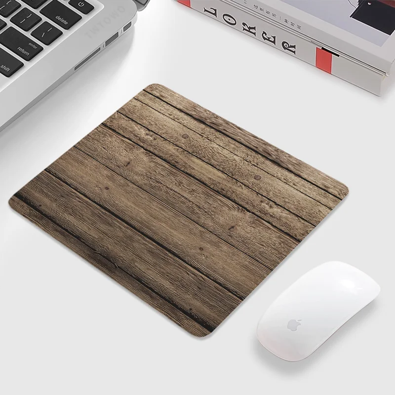 Mouse Pad Small size New Desk Mat Art Cartoon Natural Rubber Vintage Wood Home Carpet keyboard pad