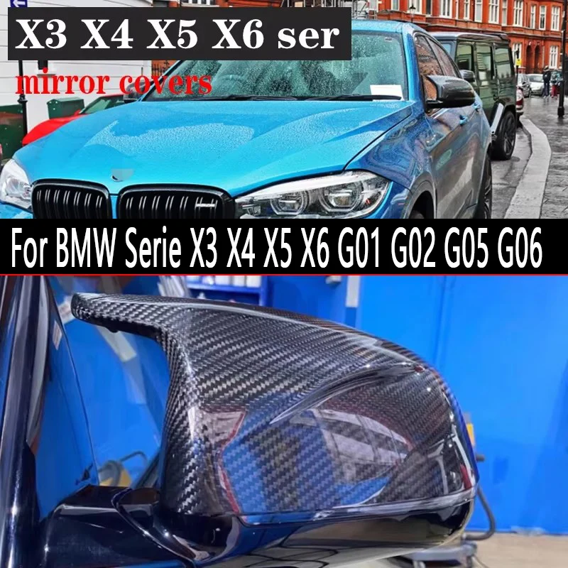 

For BMW Serie X3 X4 X5 X6 G01 G02 G05 G06 Shells Rearview Cap High quality Real Carbon fiber rear view mirror case cover