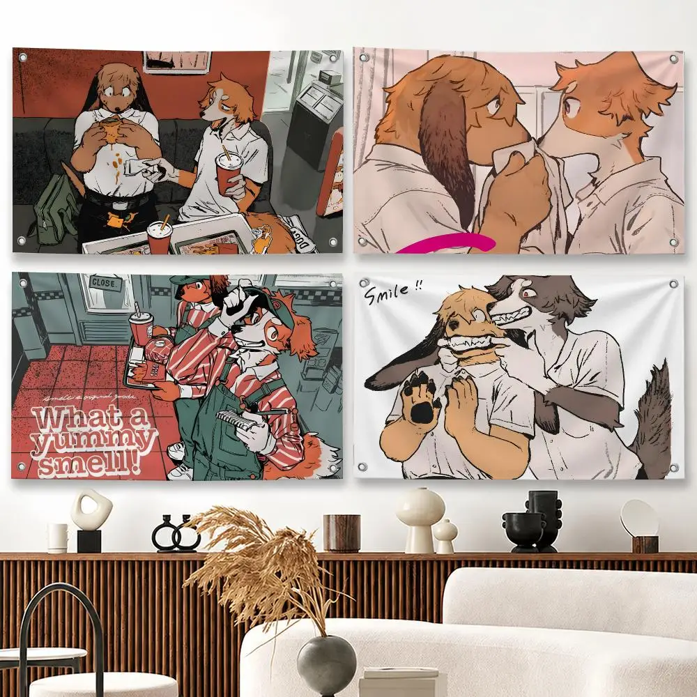 S-SMELL N-Nagabe Flags Tapestries Outdoor Parties Bedrooms Living Rooms Dorm Rooms Wall Decor Banners Gifts