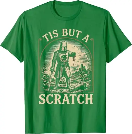 Das ist nur ein Kratzer Lustiges Mittelalterliches Ritter-Grafik-T-Shirt Retro-Krieger Mittelalterliche Rüstung Grafik-Bekleidung Herrenmode Halloween-Geschenk – Detail 9