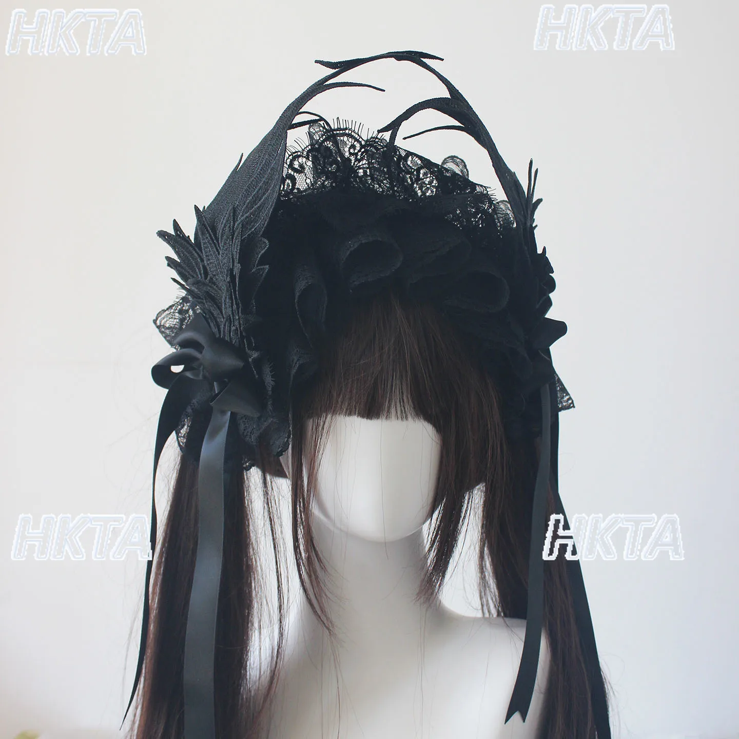 Kawaii 귀여운 미적 날개 꽃 머리띠 여자 여자 깃털 수제 로리타 작은 헤어 액세서리 클립 Y2k 코스프레 머리띠