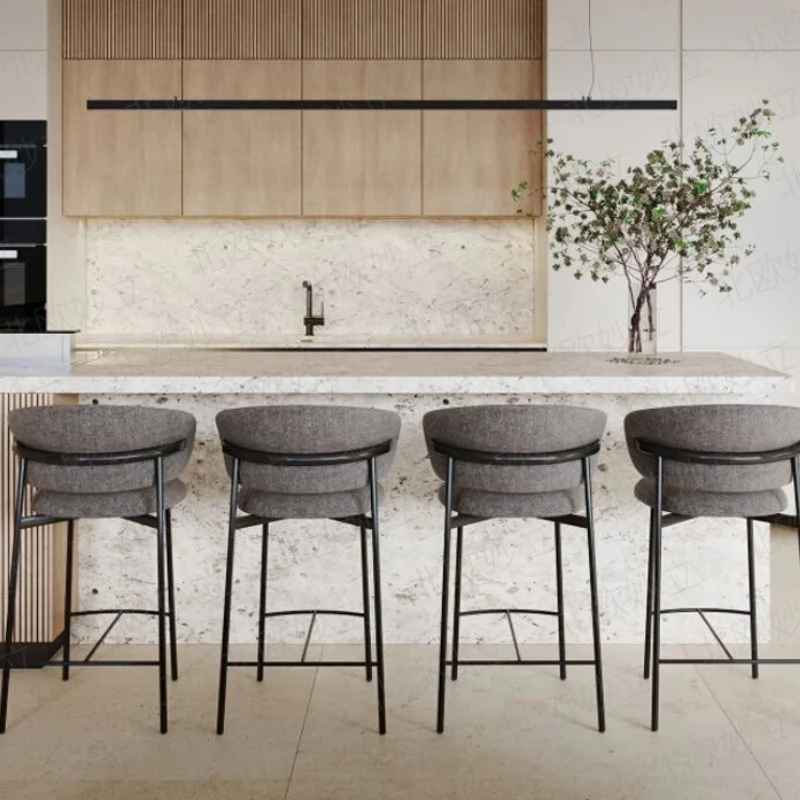 Traditional Bar Chair Designer Stainless Solid Outdoor Bar Chair American Upholstered Sillas Para Barra Alta Hotel Furniture