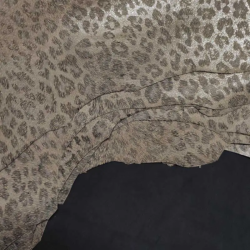 1.0mm Sand gold suede printed goat skin real leather first layer Genuine leather soft whole skin leather material