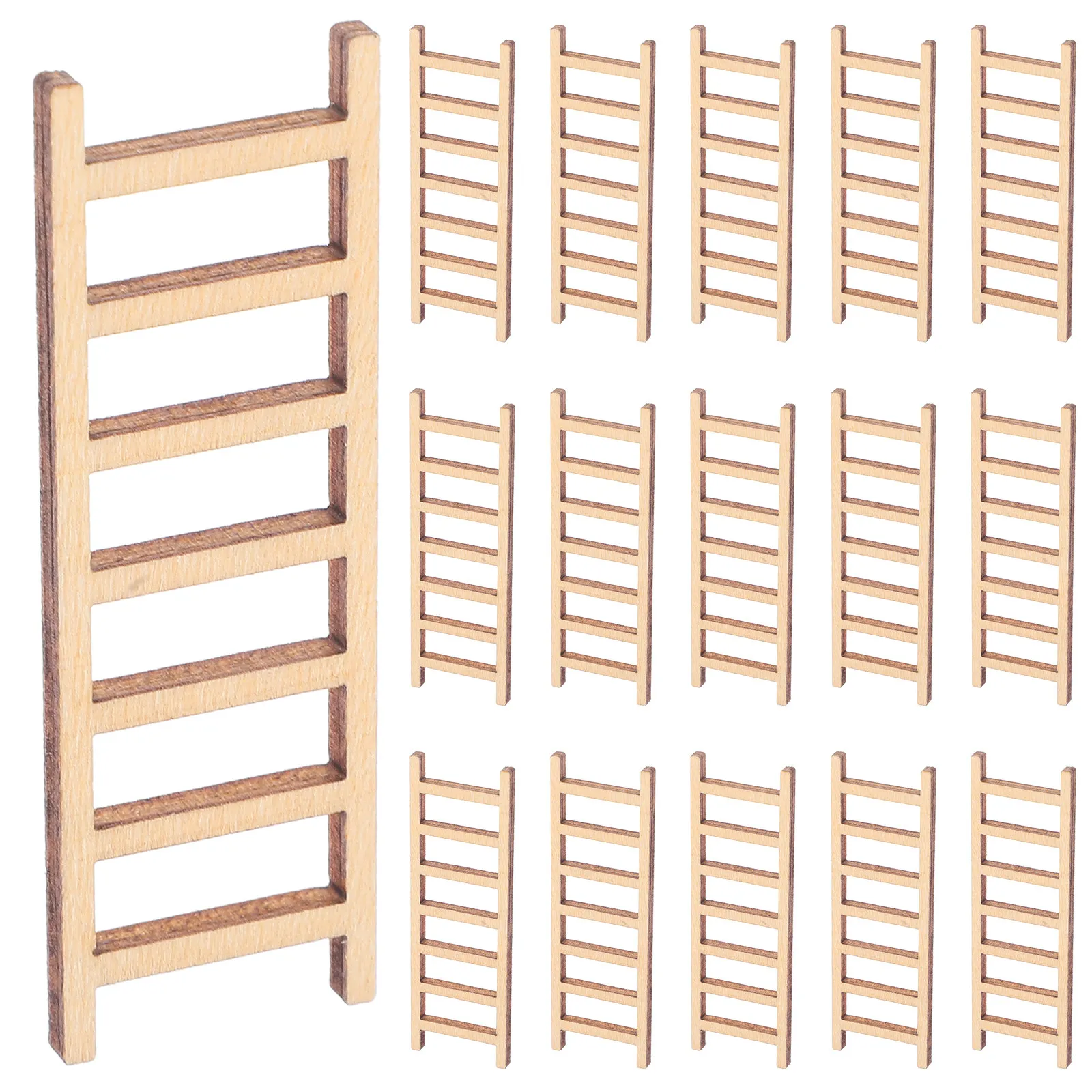 

20Pcs Simulation Ladder Wooden Stairs Mini House Decoration DIY Micro Landscape Bonsai Decor Sand Table Landscape Photography