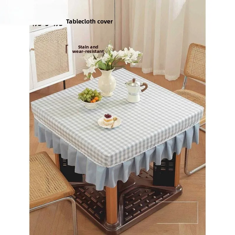 Waterproof Oil-resistant Square Tablecloth Non-washable Heat-resistant  Stove Cover Functional Scene Ins Style Home T...