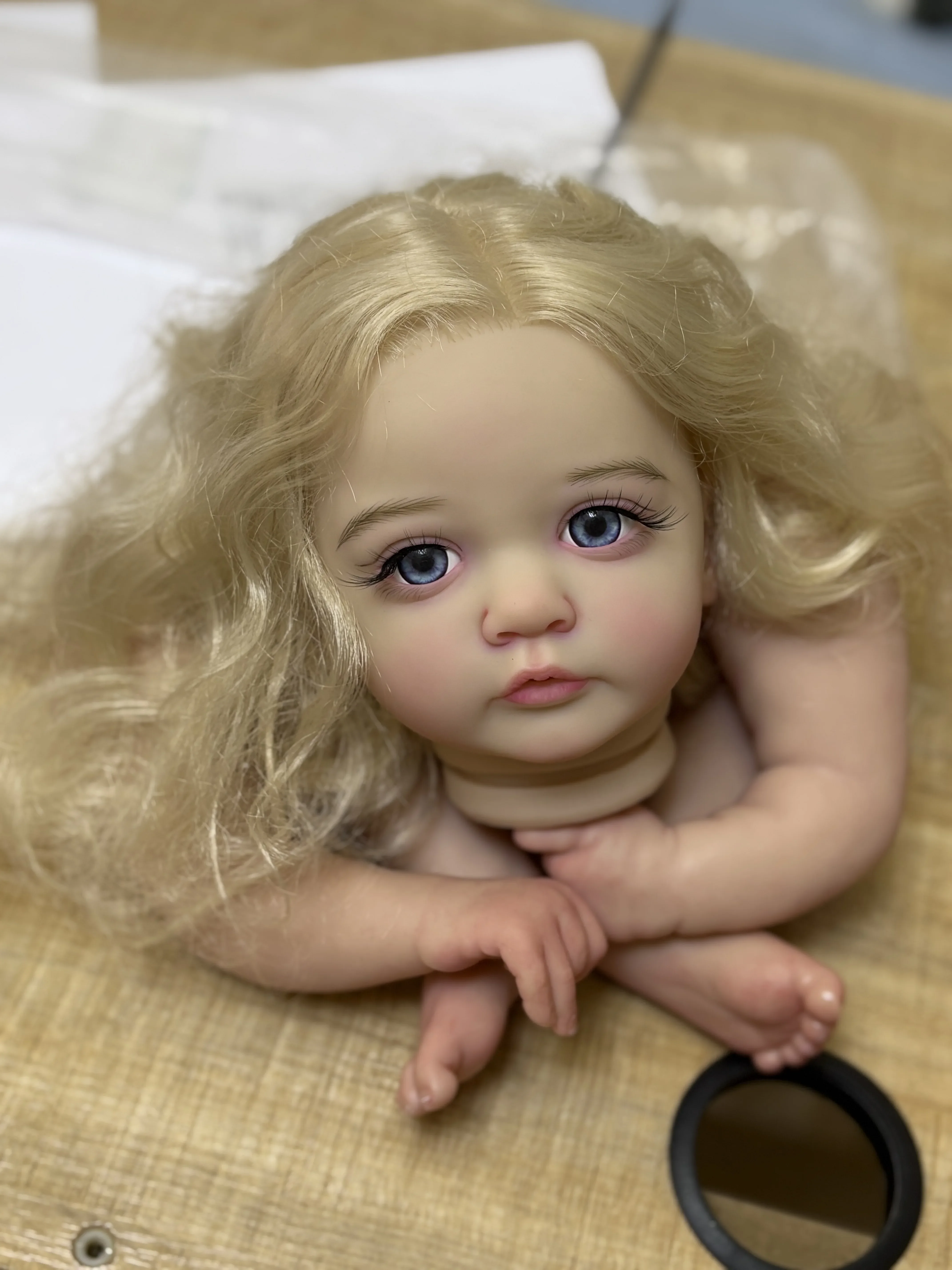 DLSカスタム限定版24インチリボーンドール アヤナ 手植えヘア ペイントキット DIYパーツ付き 布ボディ