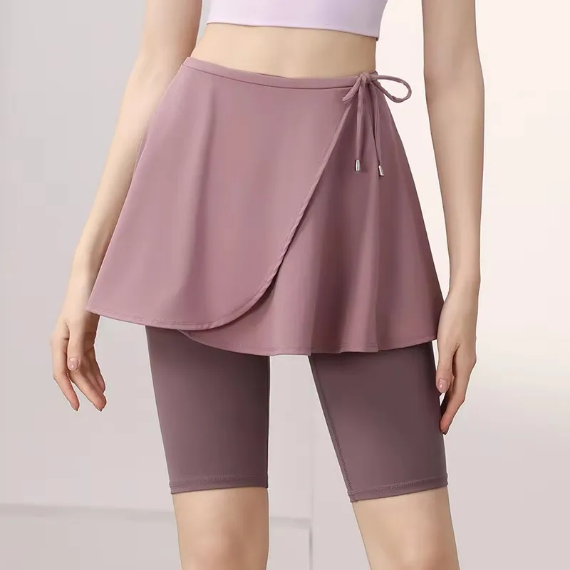 Women's Yoga Pants with Cover Skirt Anti-Establishment Fitness One-Piece Short Hip Cover Sports Skirt for Active Wear