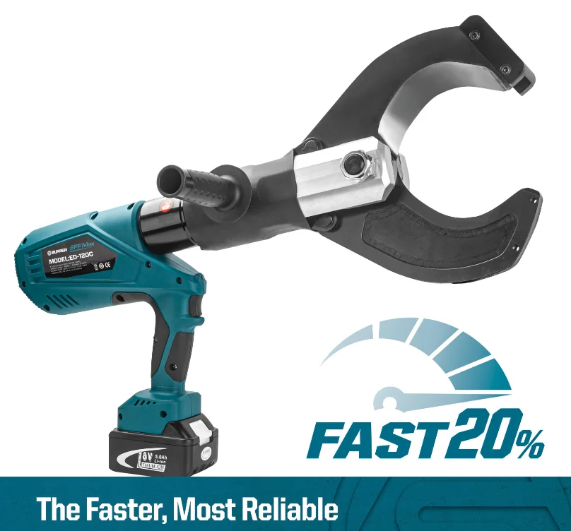 Zupper Ed-120c Battery Powered Cordless Armoured Cable Hydraulic Rotating Open Shear Head Cutter With Range