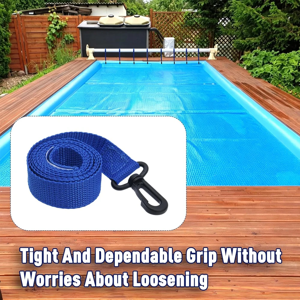36/30/18 Pcs Pool Solar Cover Reel Attachment Kit, Inground Swimming Pool Solar Cover Straps and Clips, Solar Blanket Strap Kit