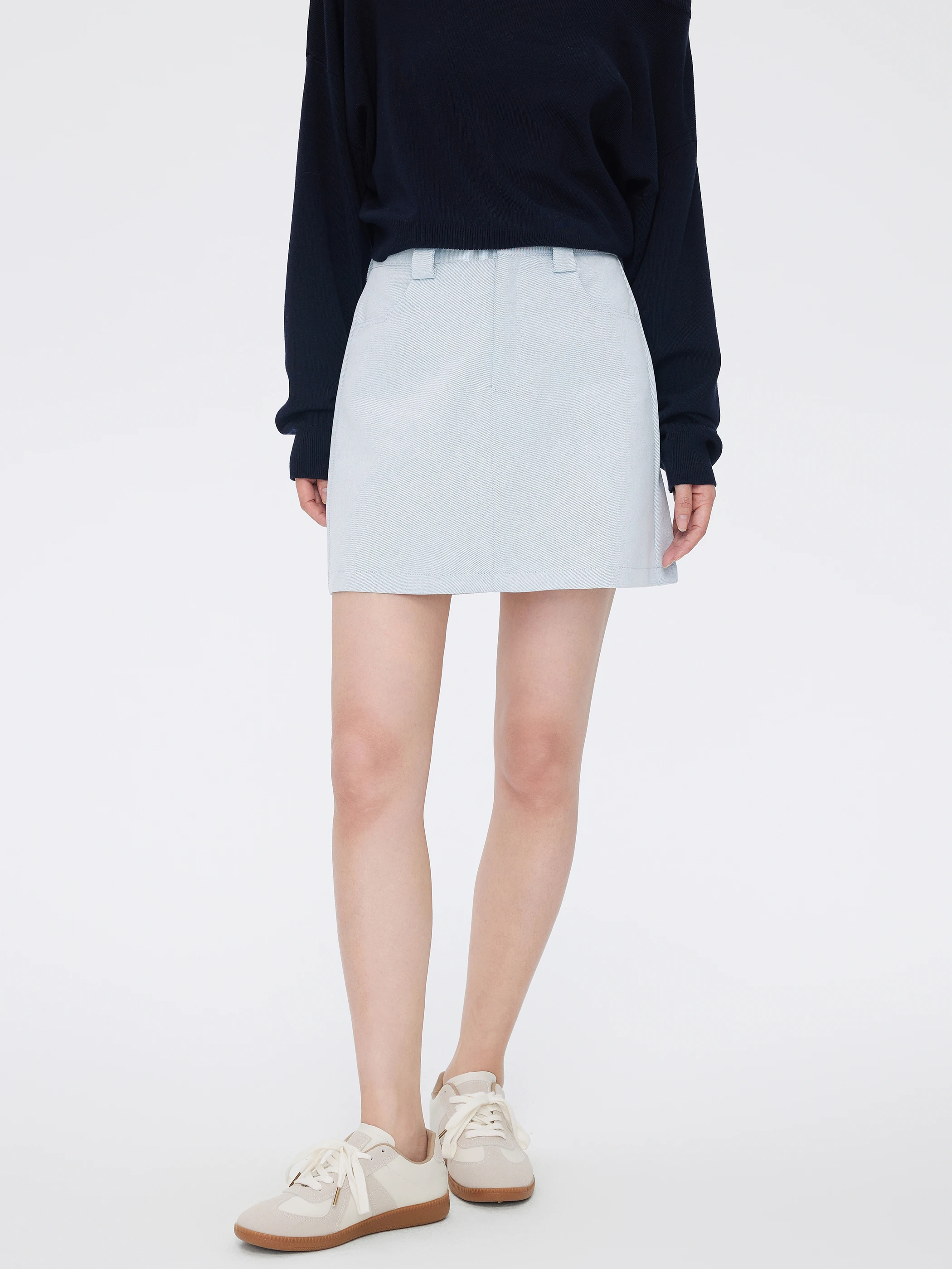 

IUMOON White A-Line Skirt Women's Spring New Design Versatile High Waist Bodycon ort Skirt Commute Simple Sle
