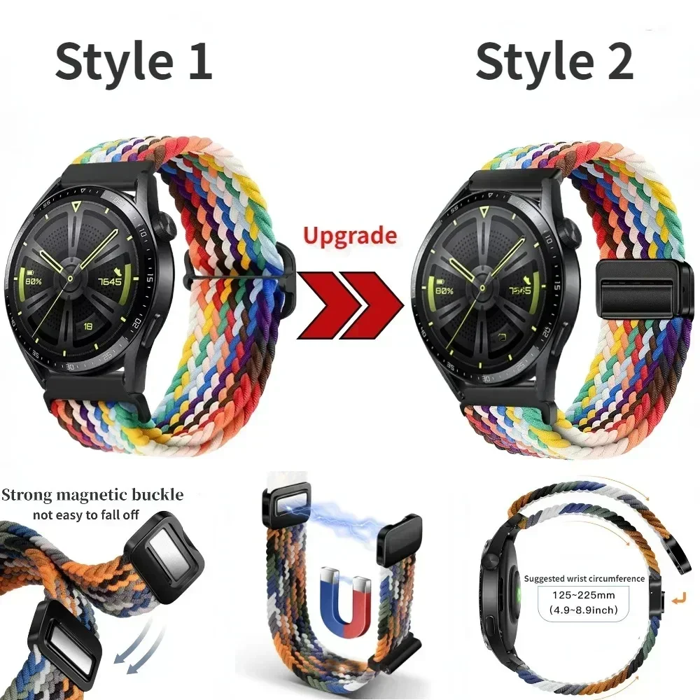 20mm 22mm nylon strap For Huawei watch 4/GT4/2/3 Pro Amazfit GTR 4 Magnetic breathable watchbands For Samsung Galaxy watch 6 5 4