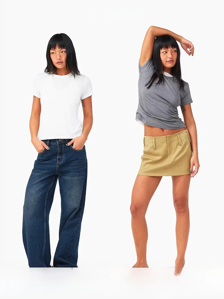 

Age of Ascent round Ne Micro Loose T-irt in Rice White Flower ey ort Sve Korean Sle Commute Faion Summer Wear