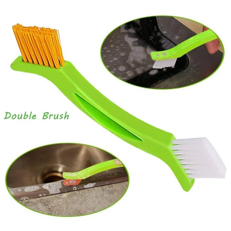 6 Pieces Multi Purpose Household Cleaning Brush Kit Green Grout Tile Gap Crevice Scrub Brushes Set