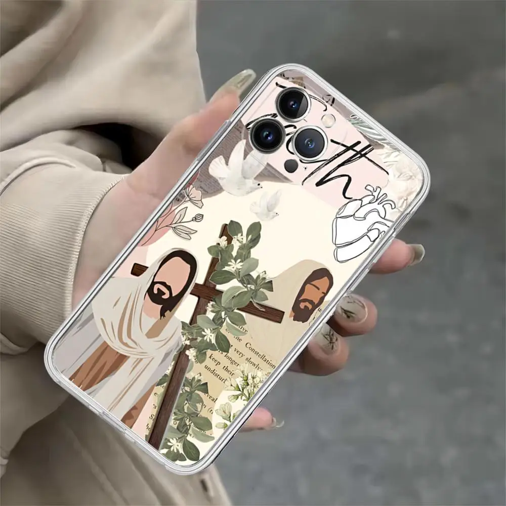 Faith Christian Religious Jesus Phone Case For IPhone 15 14 13 12 Mini 11 Pro XS Max X XR SE 6 7 8 Plus Soft Silicone Cover