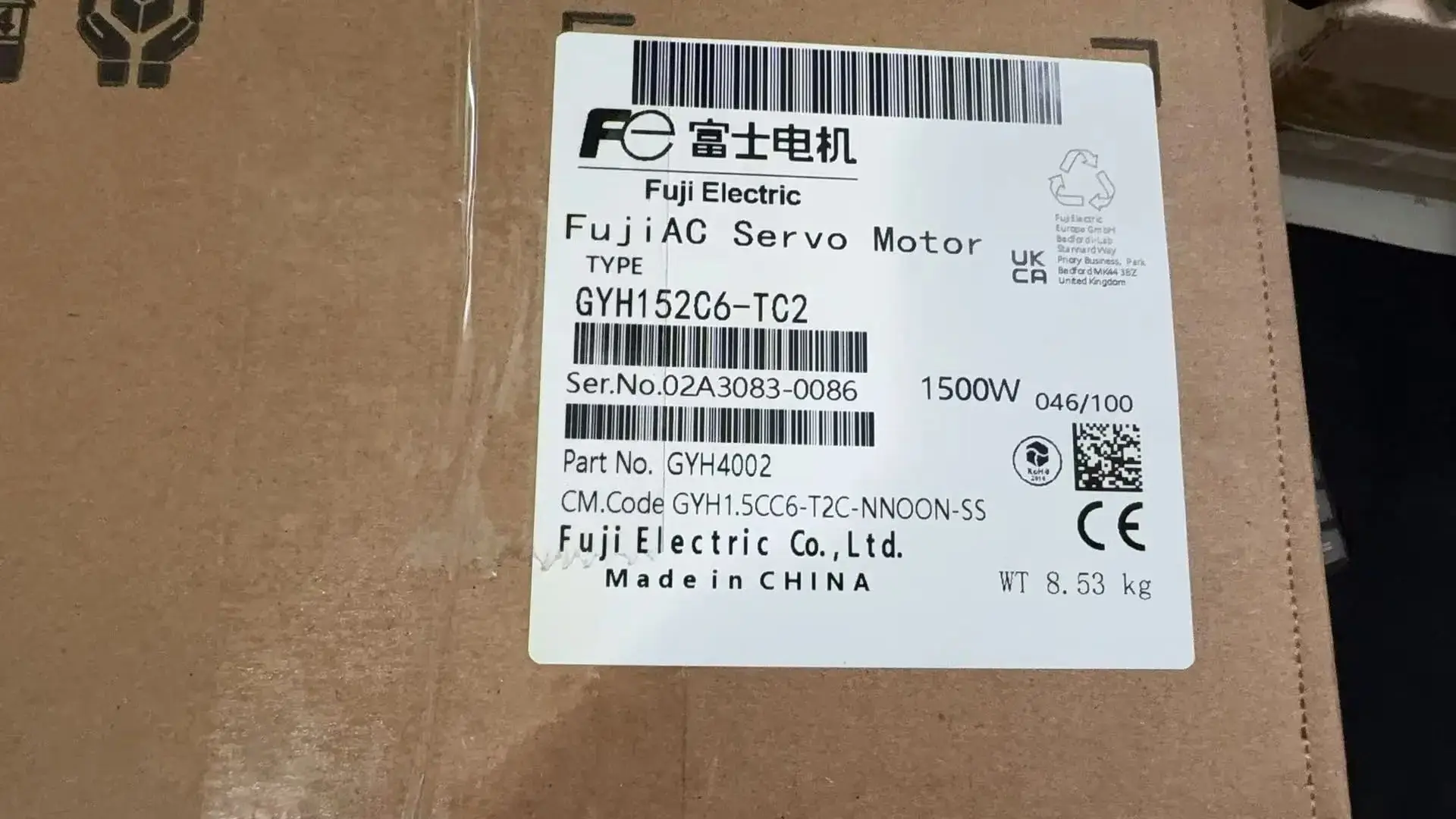

Новый серводвигатель Fuji GYH152C6-TC2 GYC751DC1-SA-B