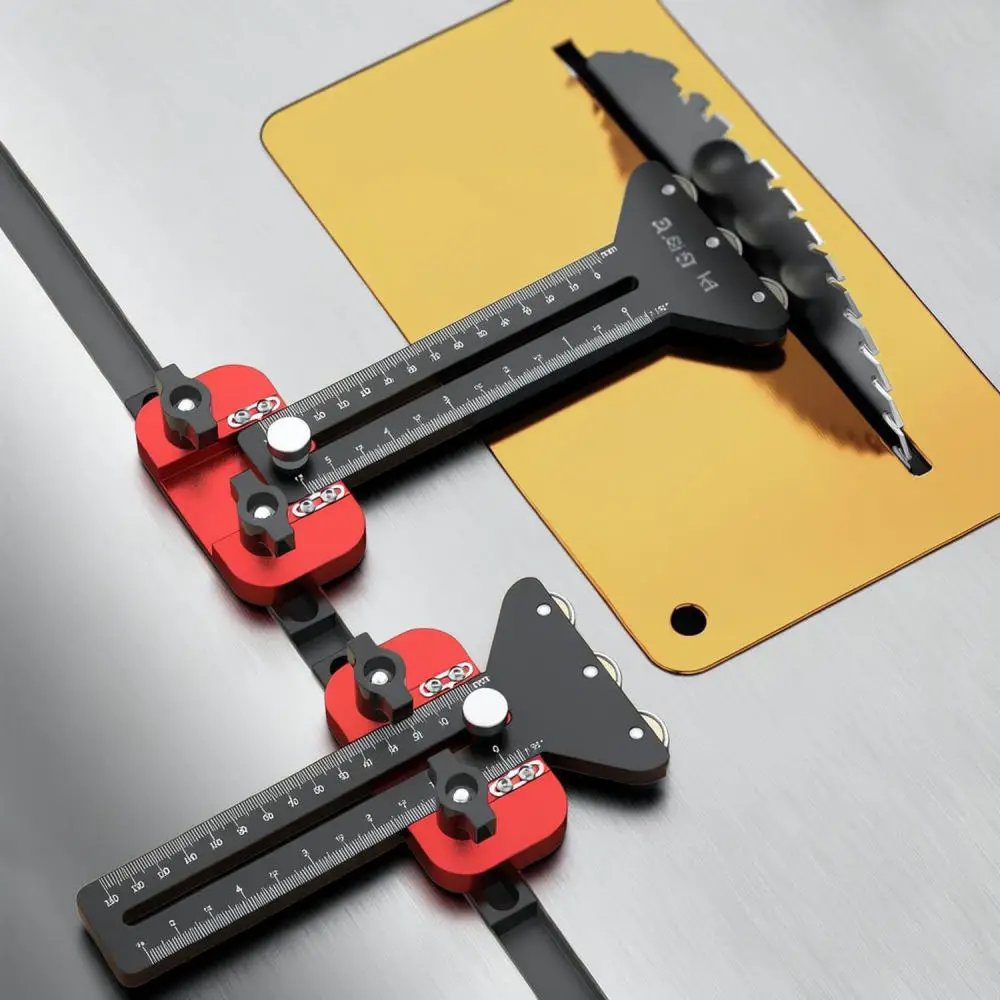 Aluminum Alloy Sliding Track Limit Tool Thin Plate Cutting Positioner Roller Fence Woodworking Table Saw Accessory Kit