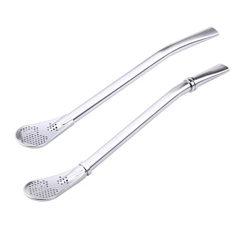 J1UL1N 3X Stainless Steel Drinking Straw Filter Handmade Herb Mate Tea Light Bulb Gourd Washable Practical Tea Tools Bar