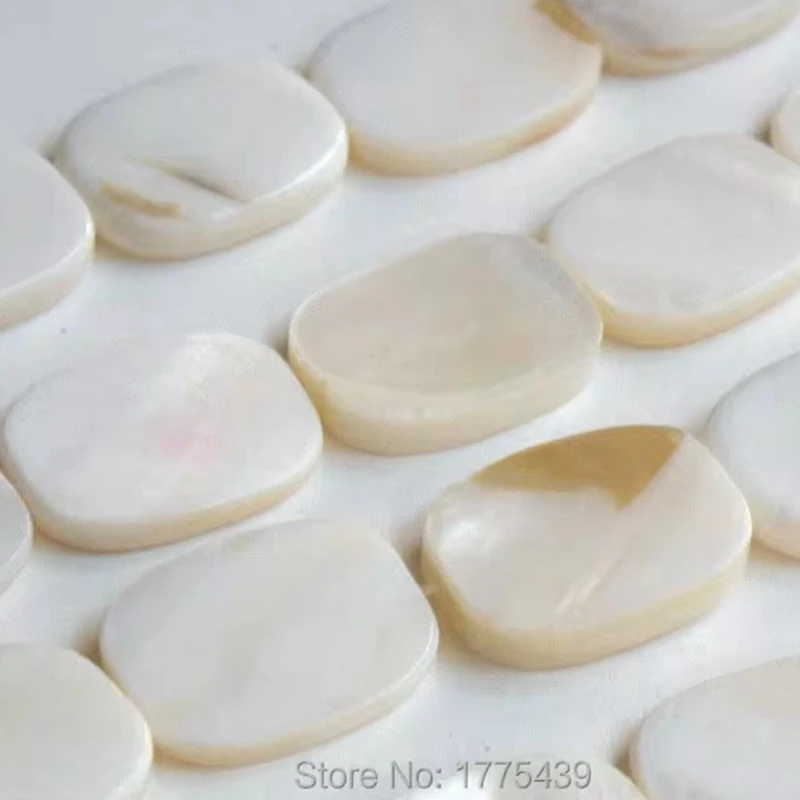 22x13x3mm White Natural Mother of Pearl Shell Rounded Rectangle Beads Approx 39CM Per Strand