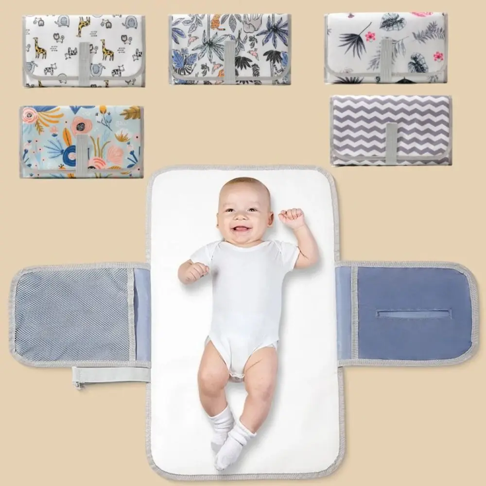 

Складной детский коврик для пеленания, водонепроницаемый быстросохнущий коврик для пеленания, портативный пеленальный коврик с мультяшным принтом для новорожденных