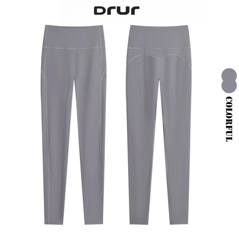 

DRUR Summer Yoga Leggings For Women Lightweight Seamless High Waist Sporty Gym Tights With Pocket Workout Fitness Pants Yogawear