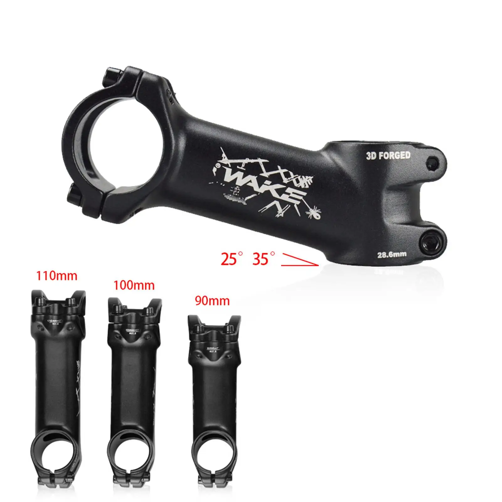 Ultralight Bike Stem 25 35 Degree 31.8mm MTB Stem 90 100 110mm Mountain Parts Road Aluminum Stem