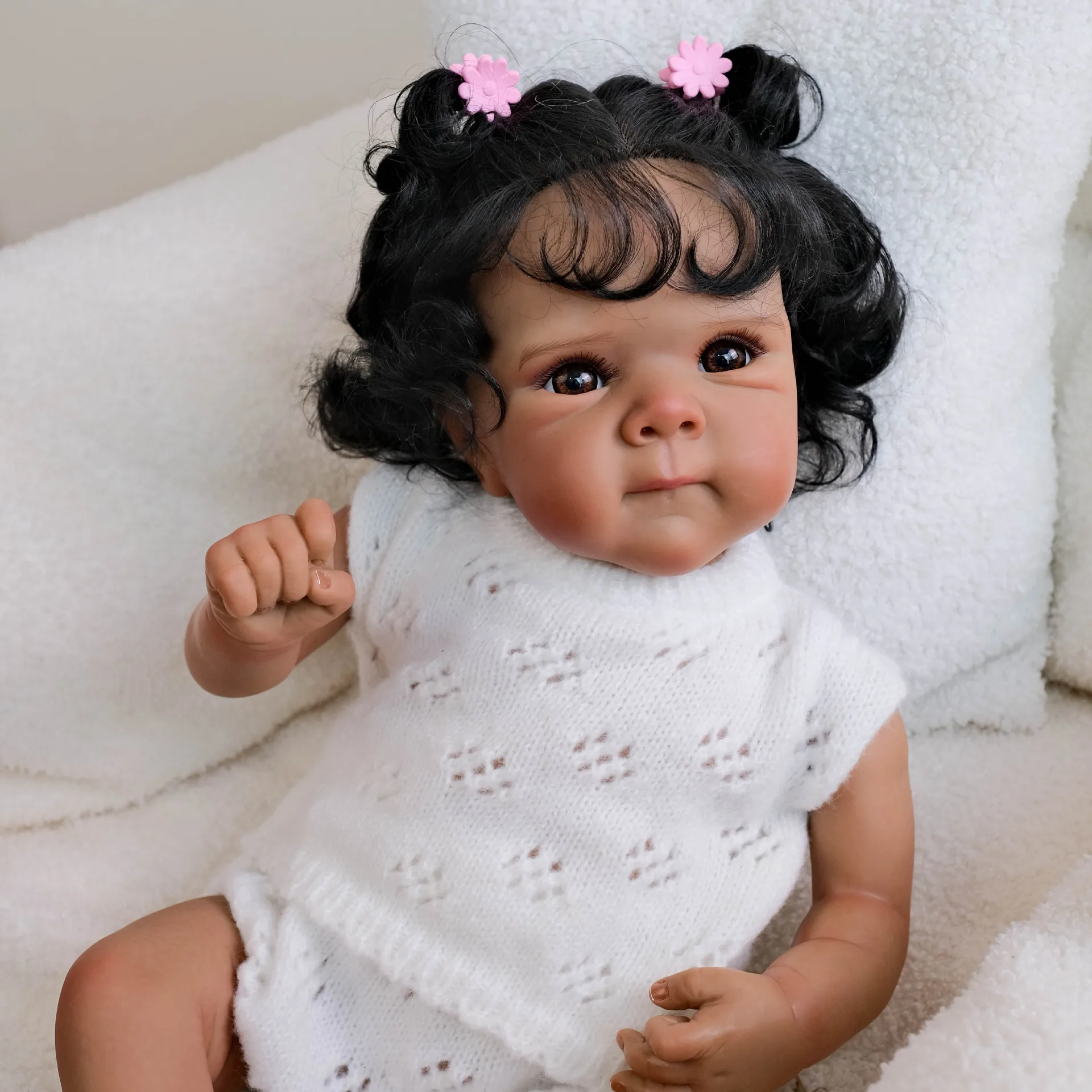 Poupées bébé Reborn de 18 pouces, déjà peintes, corps en tissu vinyle et Silicone, jouets Surprise, figurine pour filles et garçons, cadeau de noël