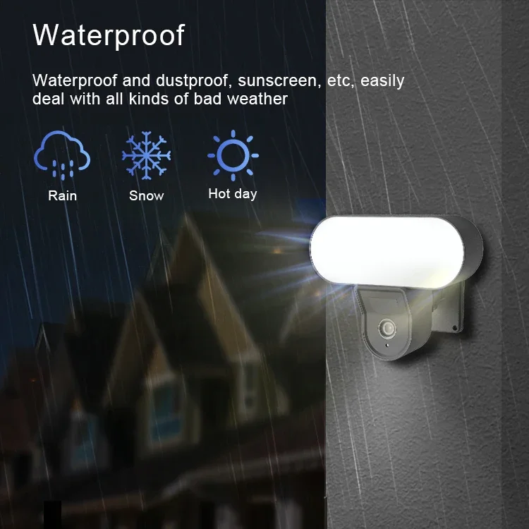 Tuya smart home outdoor Waterproof Motion PIR Sensor Lamp 1080P wifi wireless IP Security WiFi Courtyard wall light LED