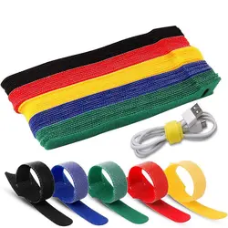 Releasable Cable Organizer Ties Mouse Earphones Wire Management Nylon Cable Ties Reusable Loop Hoop Tape Straps Tie