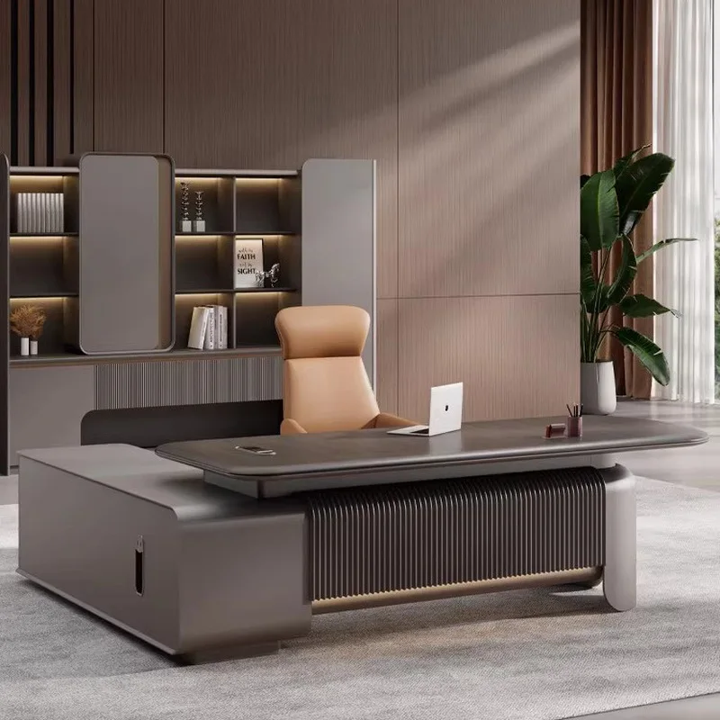 CEO desk High-End Office , Executive Desk, Simple Modern Design, Light Luxury Style, Suitable For Managers And Executives, Large
