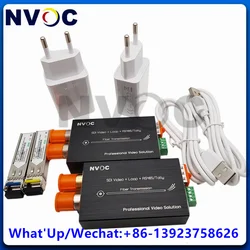 Mini HD SDI Fiber Extender 1080P&30HZ HD-SDI Over Fibre Converter Broadcast Level Single-Mode Single Fiber 20KM LC Connector
