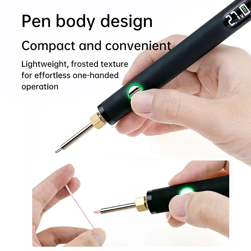 510 Electric Soldering Iron Battery DIY 650mAh Preheating Battery  3 Adjustable Voltages with Charging Cable Burning Pen Tips