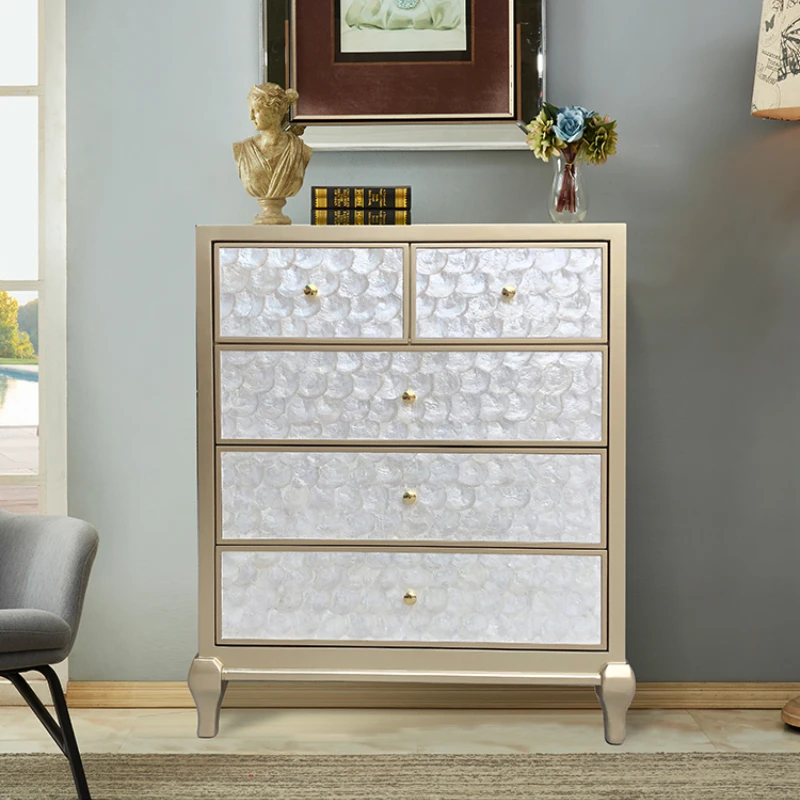 Chest of Drawers Shell Small Vertical Cabinet Living Room Locker Wall Storage Cabinet Five-Bucket Cabinet