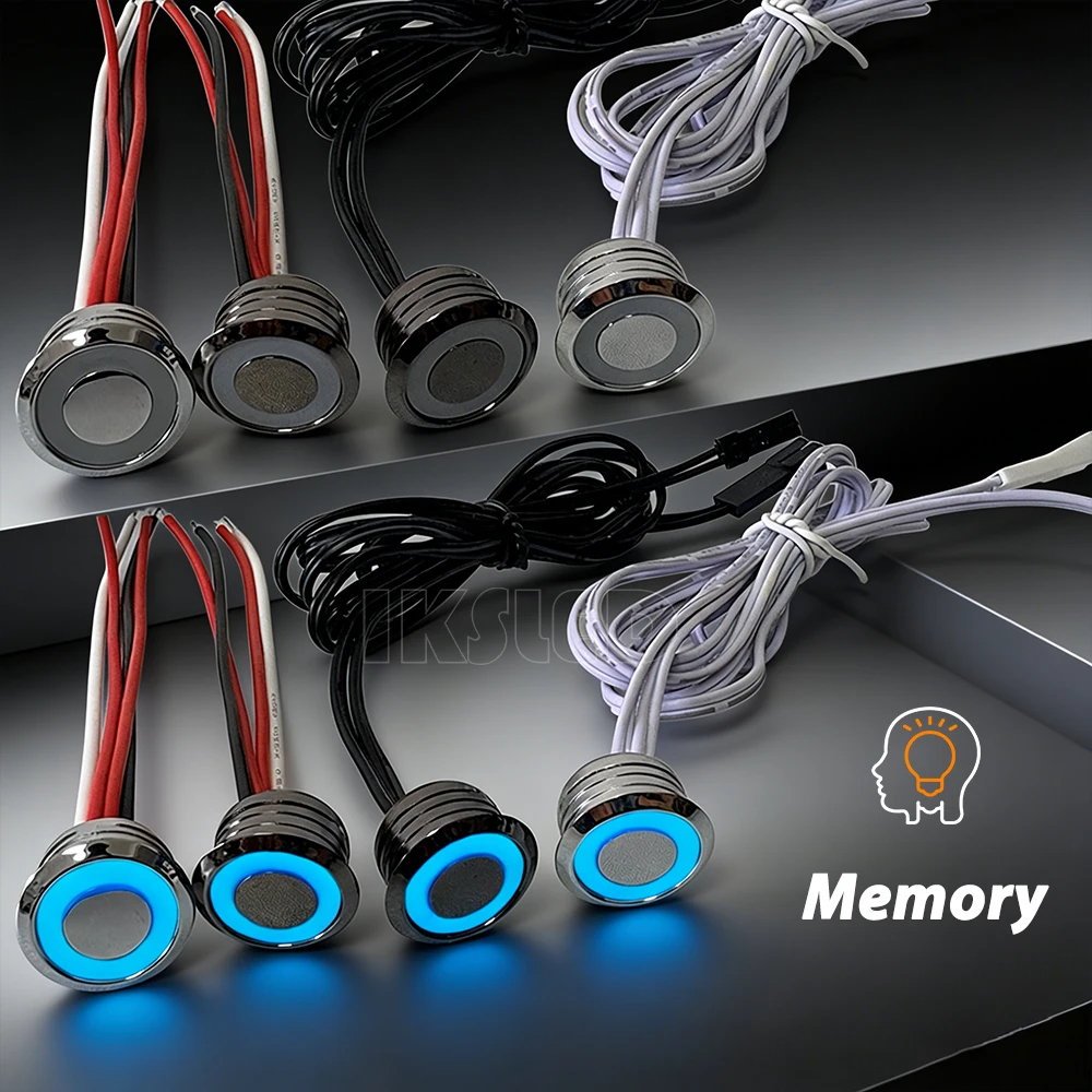 

Металлическая сенсорная кнопка-диммер для умного дома, 12В/24В, яркая, с регулировкой яркости, для шкафа, стола, светодиодной ленты, на заказ