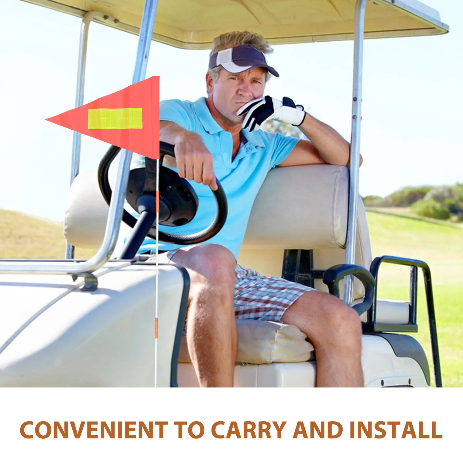 2 Sets and Scooters Bike Caution Flag Bicycle Safety Electric Flags Red Visibility Bracket