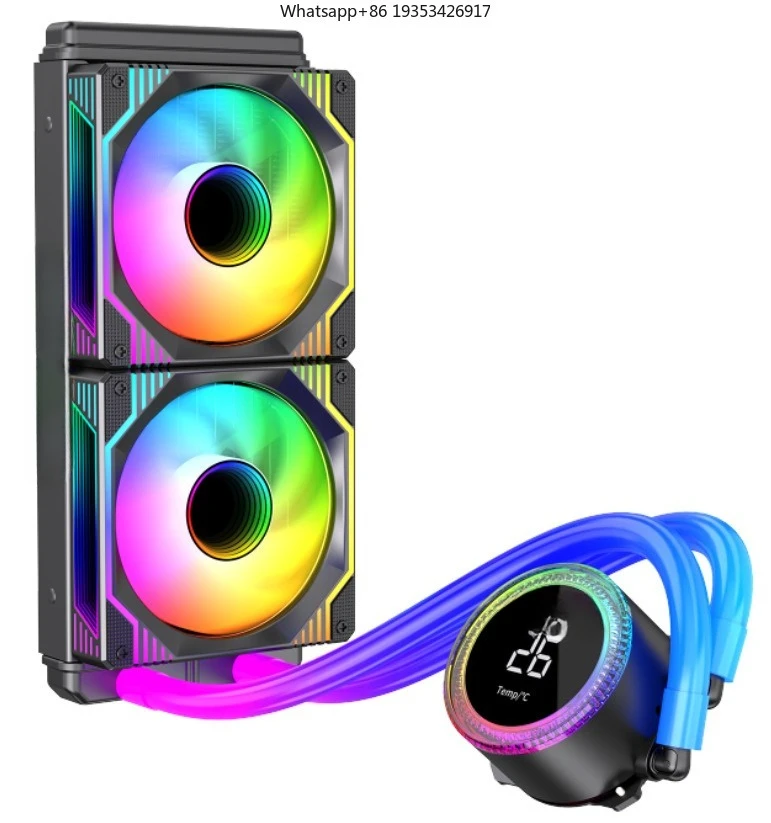 New Desktop Computer Case Light Emitting Tube Integrated Water Cooled Radiator for Temperature Controlled  ARGB