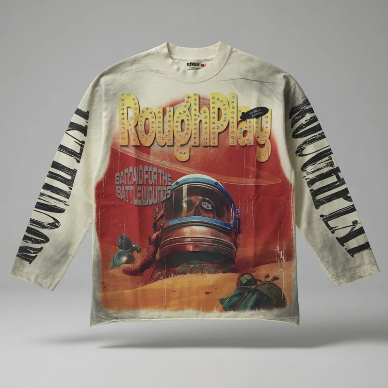 Fashion Trend Men's Women's Hip Hop Rough Play Long Sleeved Letter Print High-quality T-shirt Stock