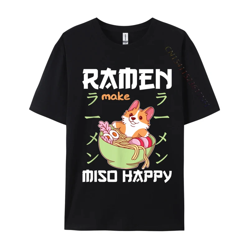 

Corgi With Noodles Ramen Kawaii Corgi Simple Style Premium Cotton Gift Tops Shirts Brand Man T-shirts Street Tops Shirt